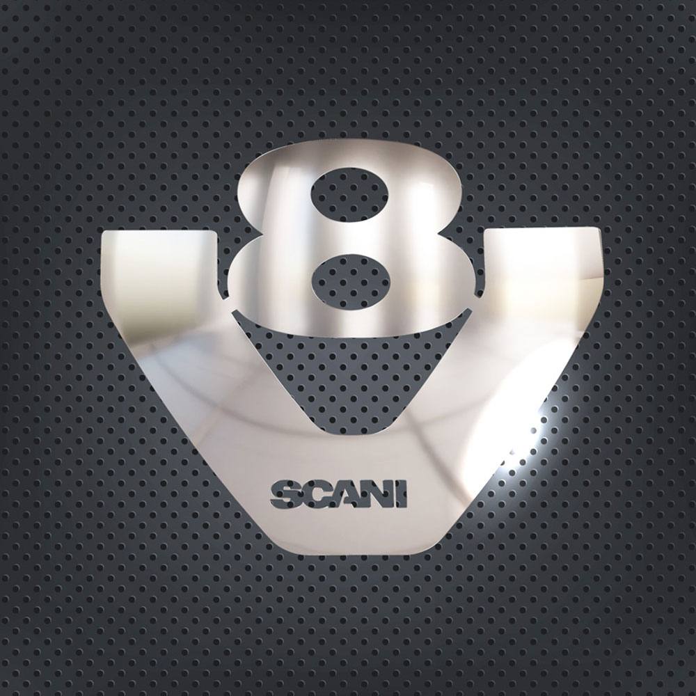 FSC182 SCANİA İÇİN V8 LOGO KROMU (12 CM) STREAMLİNE